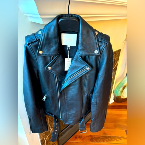 BNWT Maje leather biker jacket- retails $700+ - Picture 1 of 8